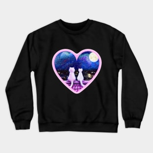 Linda pareja de gatos enamorados. Crewneck Sweatshirt